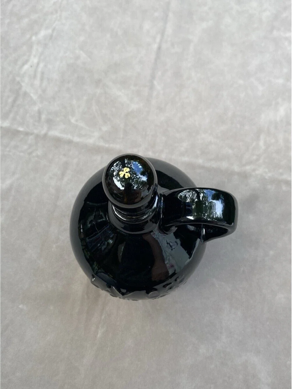 Black Ceramic Jug, says “Lay Off.. This Is The Old Mans Private Stuff” with Cork